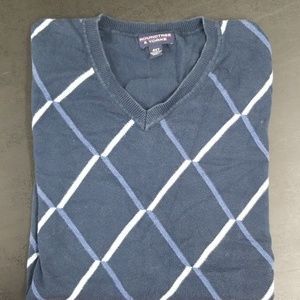 Roundtree and Yorke blue argyle sweater vest